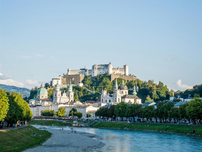 Old town and Hohensalzburg Fortress in Salzburg, Austria