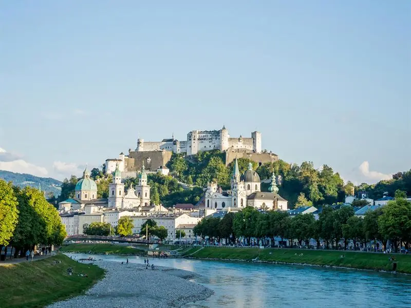 Old town and Hohensalzburg Fortress in Salzburg, Austria